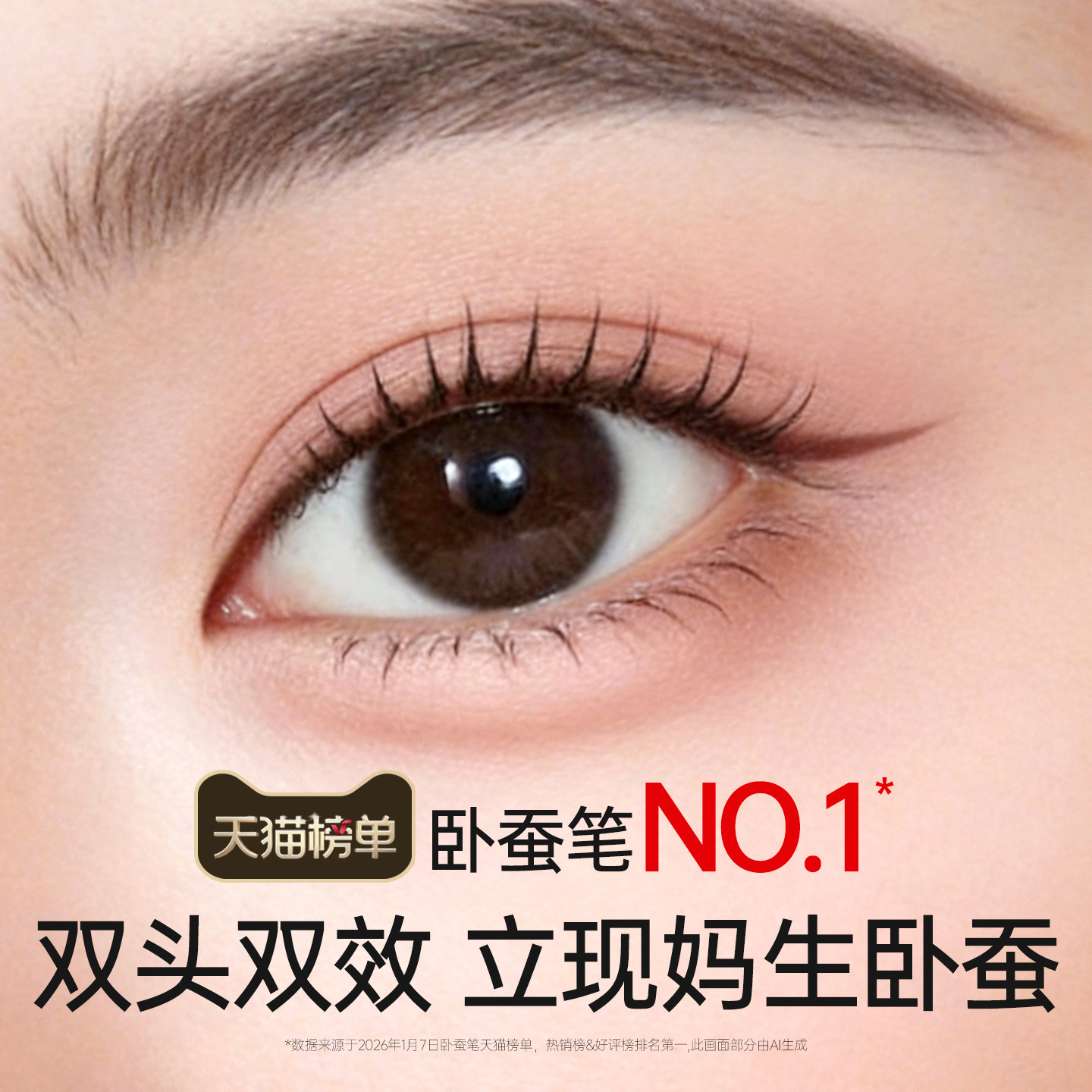 双头卧蚕笔自然提亮高光二合一眼线笔持久防水不晕染女化妆师专用