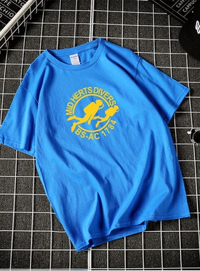 Mid Herts Divers Logo 潜水运动爱好者短袖T恤男女情侣印花半袖
