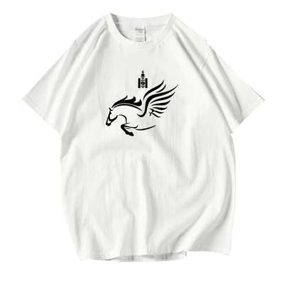 蒙古族元素花纹纯棉大码短袖t恤