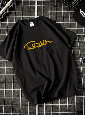 汤姆希德勒斯顿 Tom Hiddleston 抖森烫金签名帖短袖t恤粉丝男女