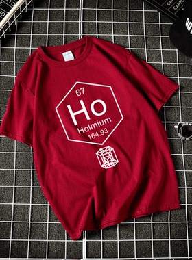 化学元素钬Ho纯棉短袖T恤男女装周期表符号holmium半袖衫班服定制