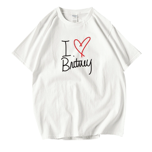 小甜甜布兰妮T恤短袖打底衫圆领大码宽松夏季男女情侣装纯棉上衣
