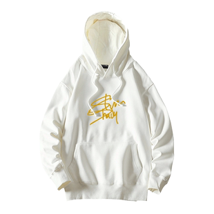 埃米纳姆Eminem Slim Shady痞子阿姆烫金签名连帽棉卫衣外套定制