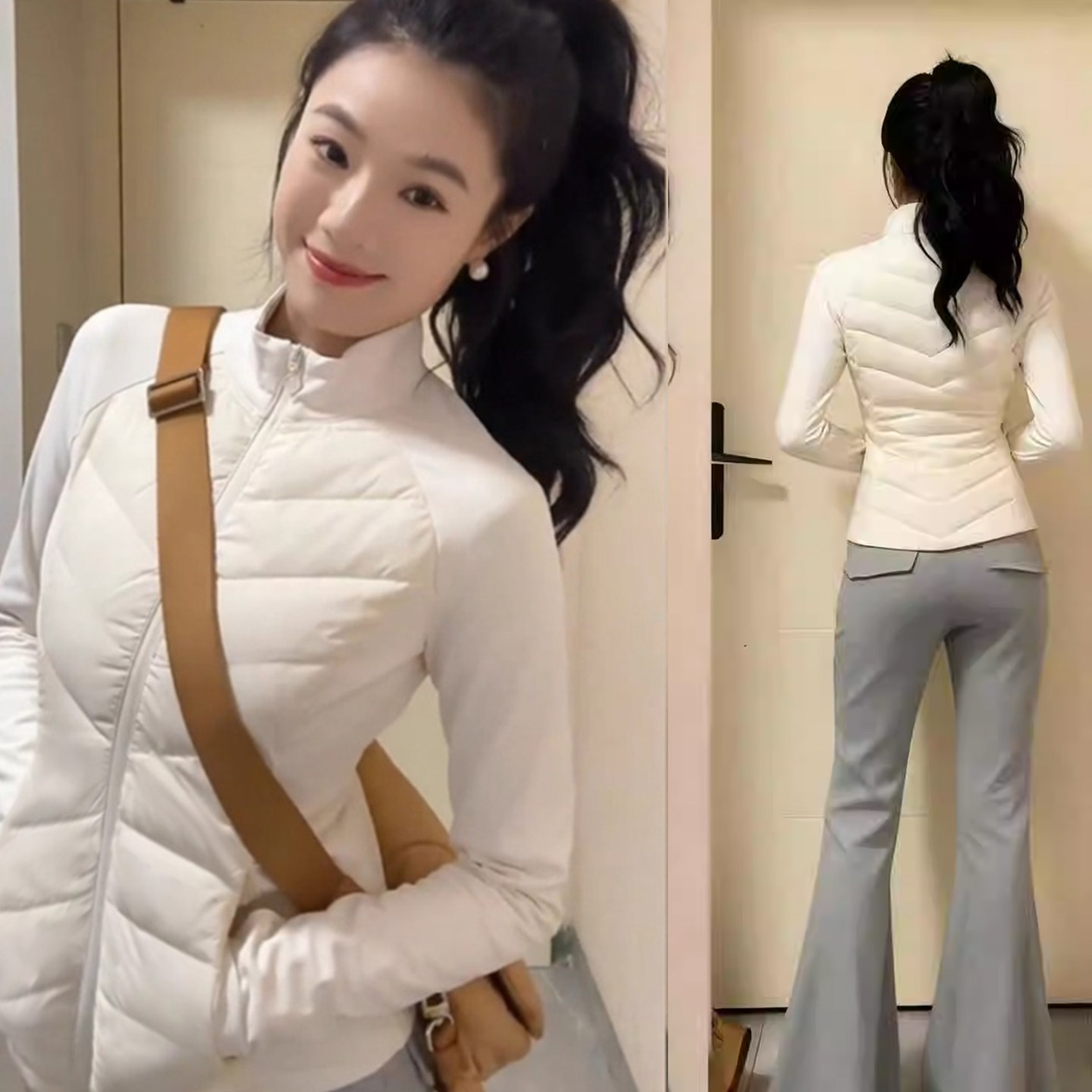 修身排骨羽绒服轻薄冲锋衣内胆女2025秋冬新款保暖百搭运动外套