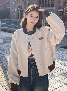 春秋款女新款美式夹克卫衣短外套
