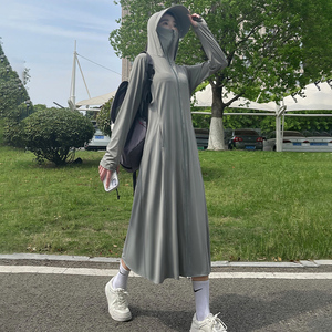 防晒衣女款夏季2023新款长款过膝全身防紫外线冰丝透气防晒服外套
