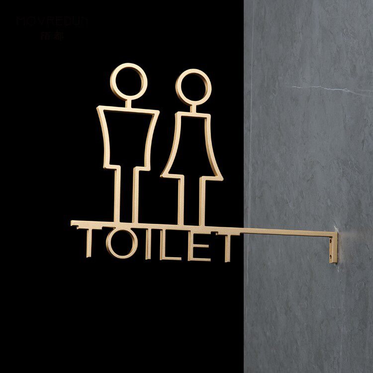 日式洗手间简约标识toilet门牌盥洗室男女卫生间wc侧挂侧招指引牌厕所