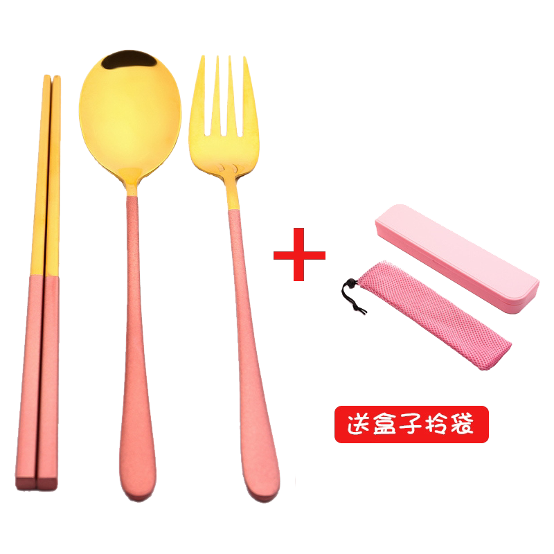 定制刻字304筷子勺子叉子套装