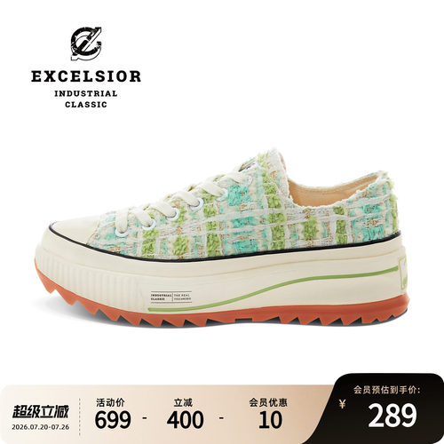 excelsior低帮厚底休闲帆布鞋女