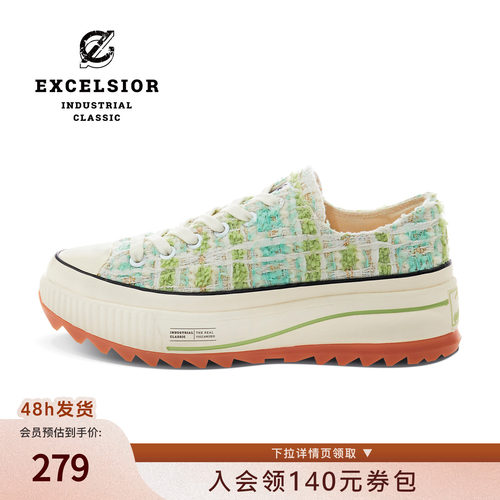 excelsior低帮厚底休闲帆布鞋女