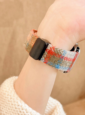 宝壳趣适用苹果手表iwatch11磁吸表带千鸟格毛呢applewatch10磁吸表带41/42/44/40/38/45mm新款冬季s9新年s8