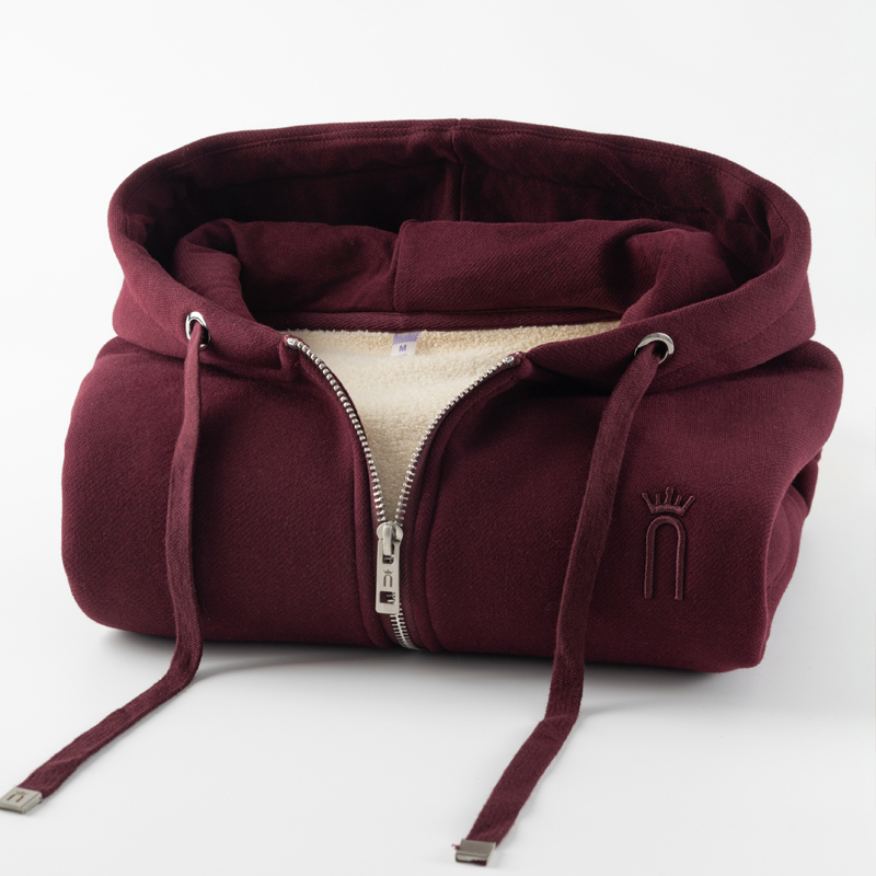 拉链开衫加绒卫衣俏菲琳连帽