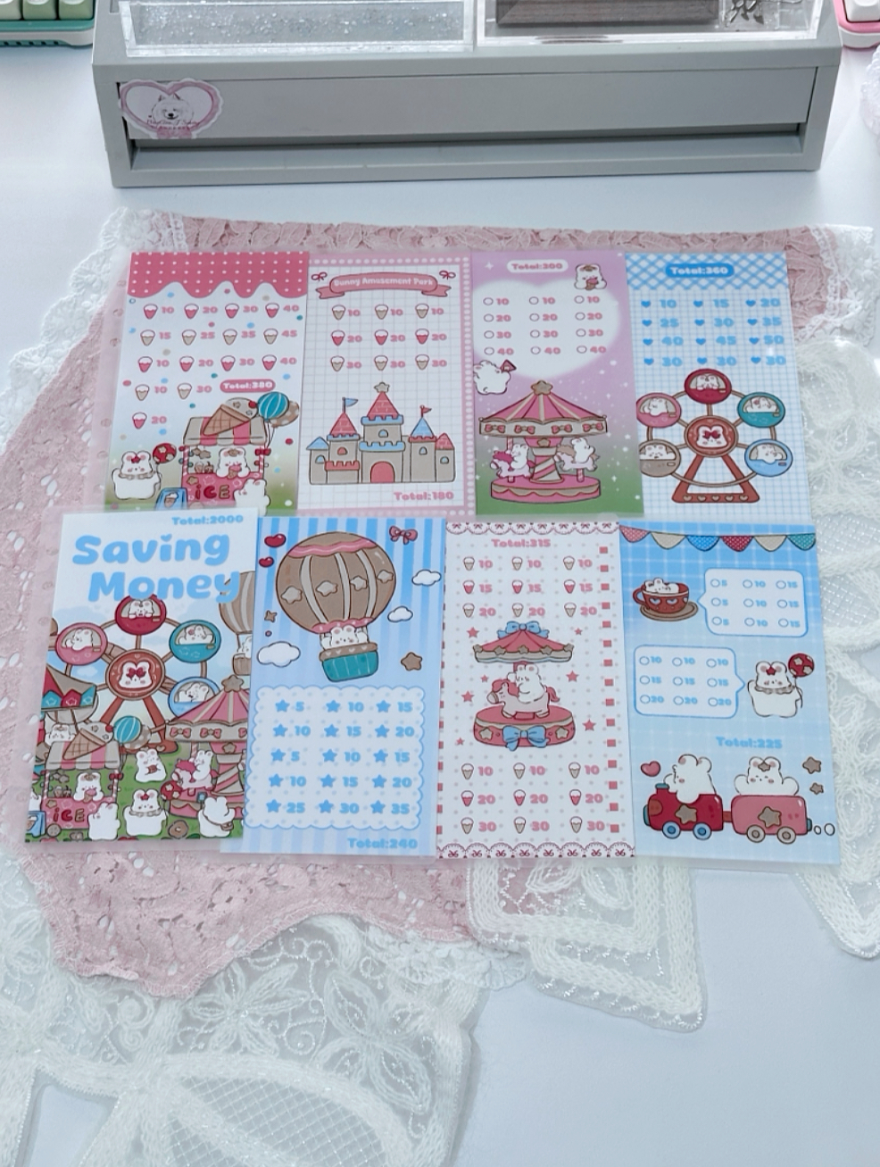 【双11福利 满5送1 满10送2】A6现金存钱袋兔兔乐园