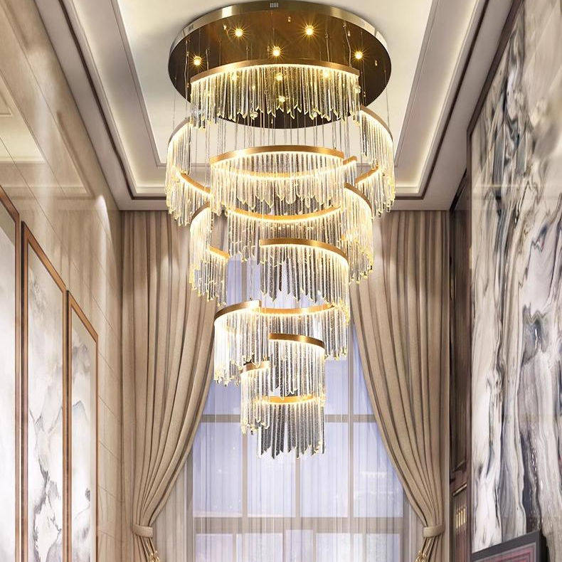 现代轻奢复式楼别墅客厅大吊灯挑高跃层轻奢水晶灯loft中空灯具,家装灯饰光源,LOFT/复式住宅/楼梯吊灯,淘宝优惠券,粉丝福利购,淘宝优惠卷