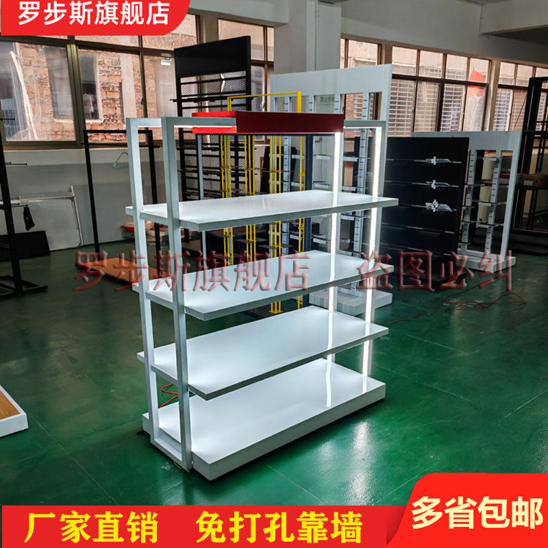 鞋店鞋架专厅中岛架运动鞋双面层板展示架直播货架发光中岛鞋架