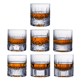 Whiskey手工雕花高端K9水晶玻璃威士忌酒杯古典杯礼盒装洋酒杯子