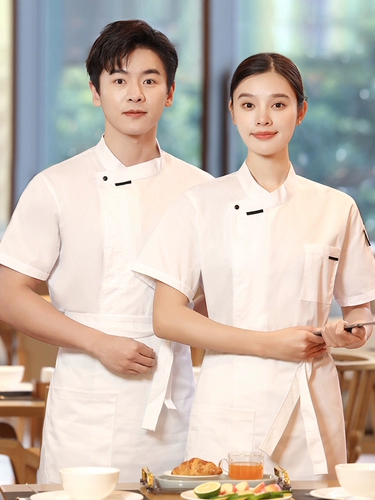 Лето -общественный шеф -повар для рабочей одежды короткая -на заказ мужской ресторан Hotpot Hotel Kitchen Special Office Service Женская служебная девушка