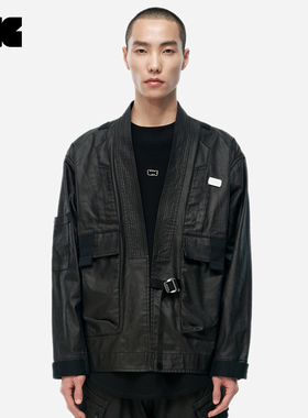 LNG春夏新品 对襟直领牛仔通勤时尚道袍夹克外套