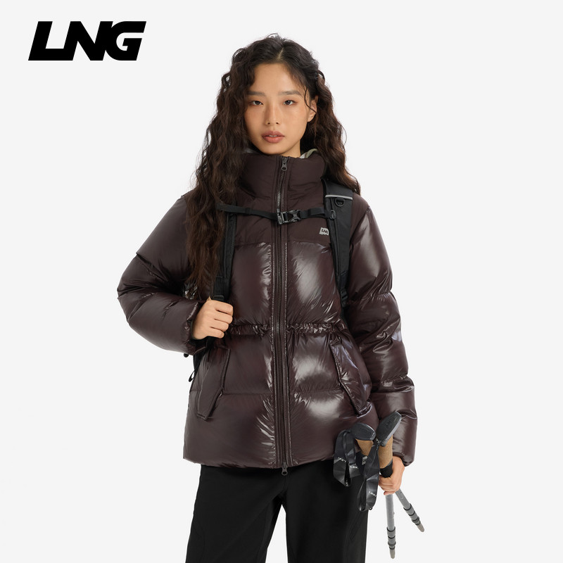 LNG25冬新品女款户外运动休闲防泼水防风立领羽绒服