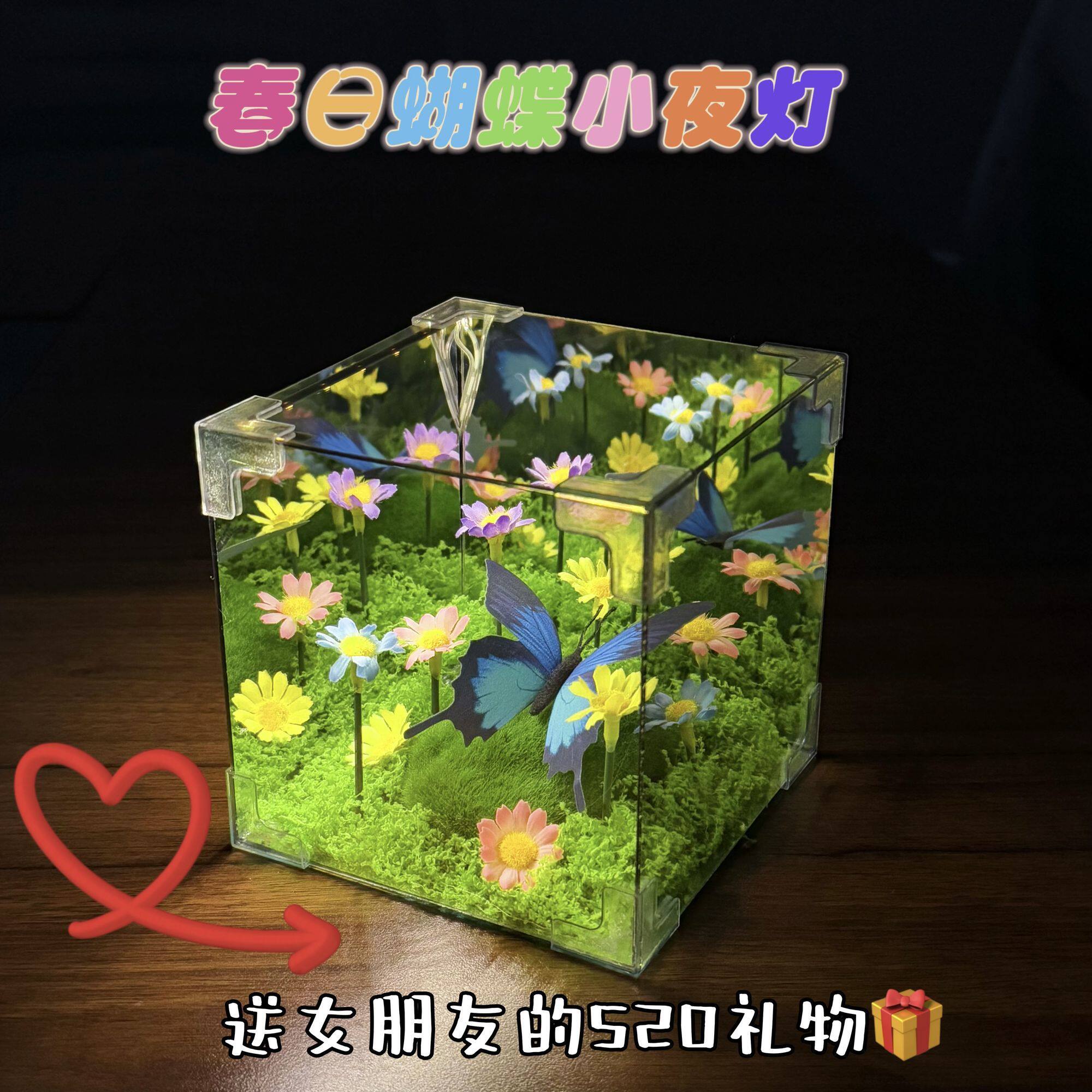 绿野仙踪春日蝴蝶魔方小夜灯 diy手工材料包女生送闺蜜生日小礼物