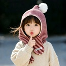 儿童帽子针织围巾一体秋冬季 保暖护耳帽男女童洋气时髦套头毛线帽