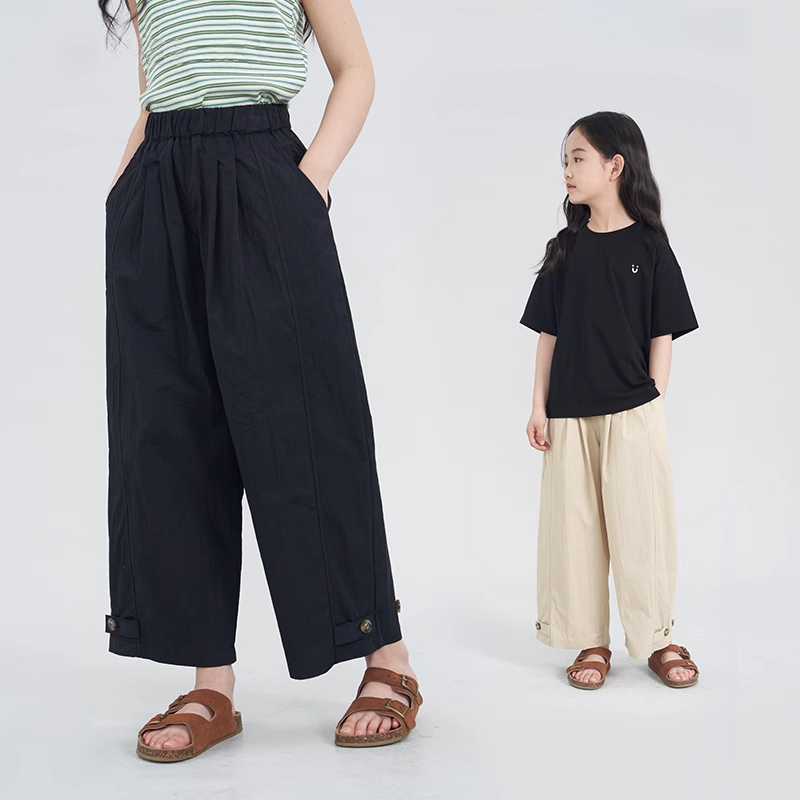 女童薄款百搭宽松九分裤