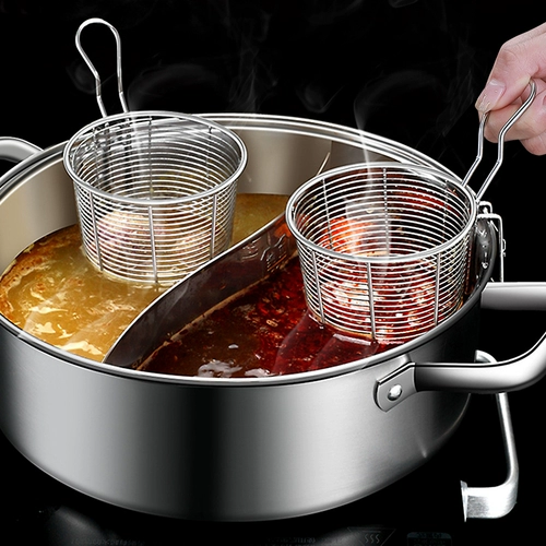 304 Утечка из нержавеющей стали Горячий горшок с острым острым протекающим фильтром фильтра с лапшой.