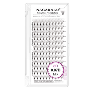 NAGARAKU嫁接睫毛0.07CD翘收尖朵毛软4D/5D/6D/7D/8D/9D/10D可选