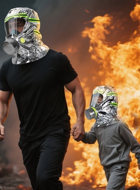 消防面具3c认证防毒防烟防火灾消防专用面罩过滤式消防自救呼吸器