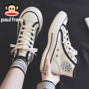 大嘴猴高帮透气帆布鞋女款小白鞋2025新款夏季百搭休闲布鞋球鞋子