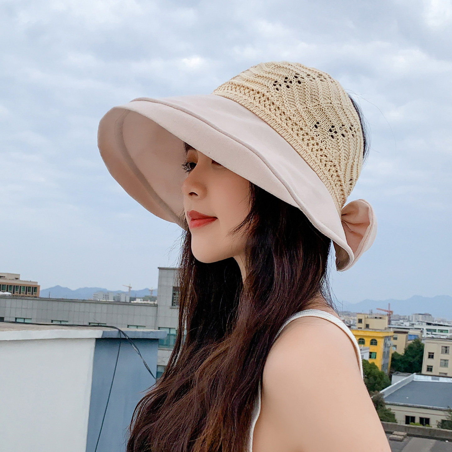 帽子女款2026新款夏遮阳防晒空顶帽百搭可折叠薄款透气大檐太阳帽