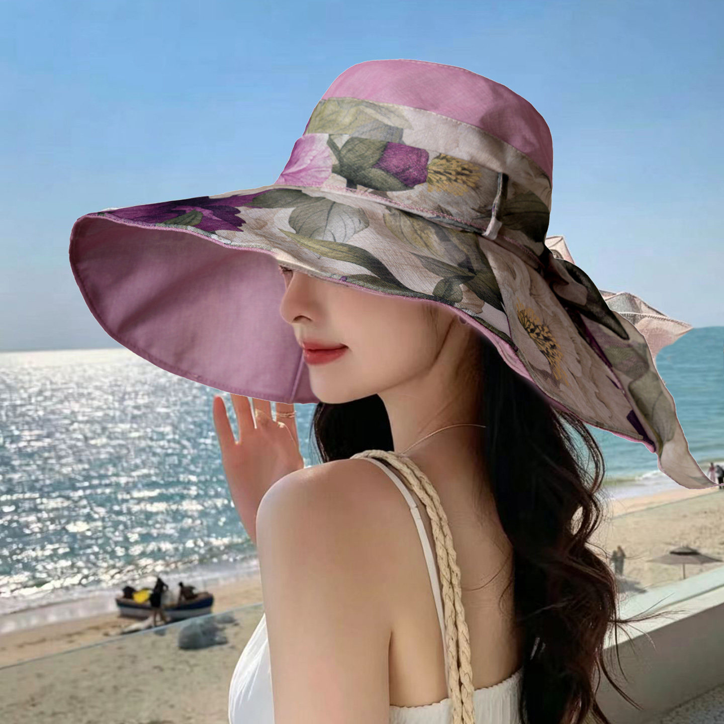 帽子夏薄款女可折叠透气大帽檐轻薄遮阳帽中老年人妈妈女士防晒帽