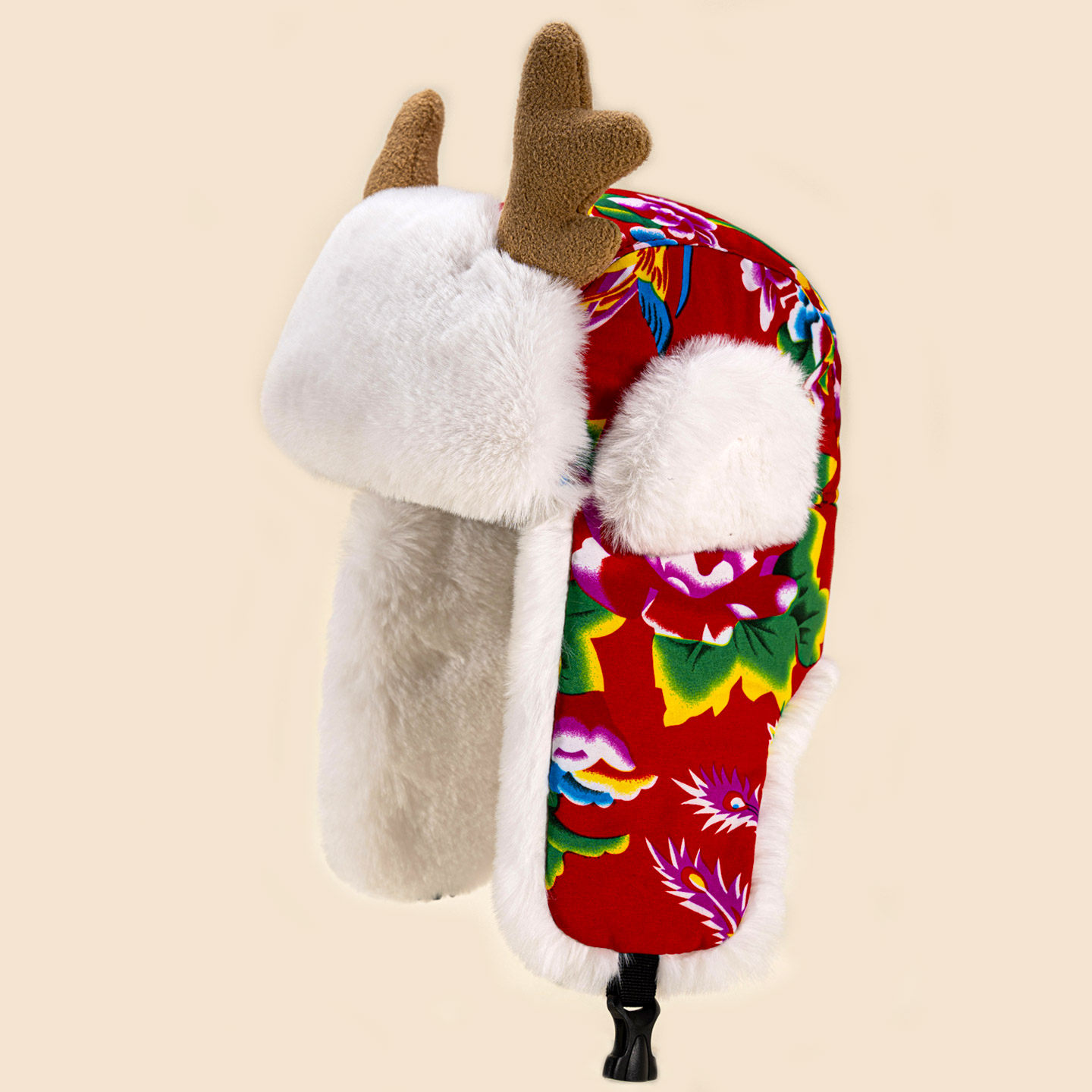 帽子女2025新款冬护耳雷锋帽男款女款帽子围巾一体帽东北大花帽子