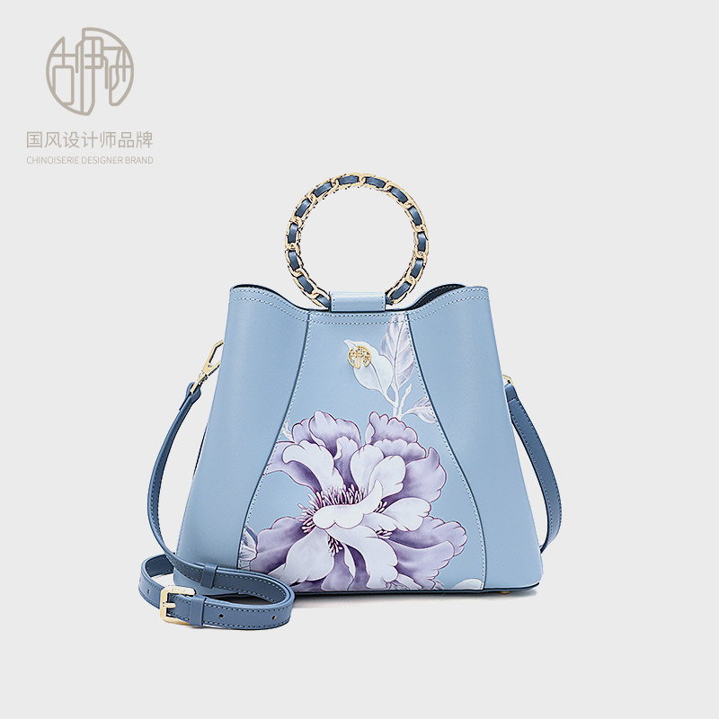 【宝藏品牌】中国风水桶包斜挎牛皮女包轻奢妈妈大容量手提单肩