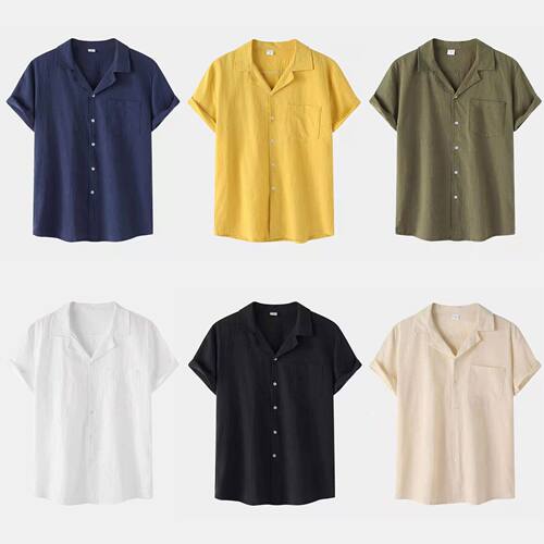 Summer short sleeved shirt men plus size loose cardigan top