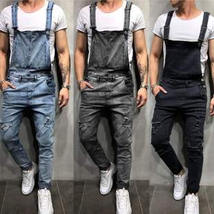 jeans 男潮 trend suspenders men trousers吊带牛仔裤 Fashion