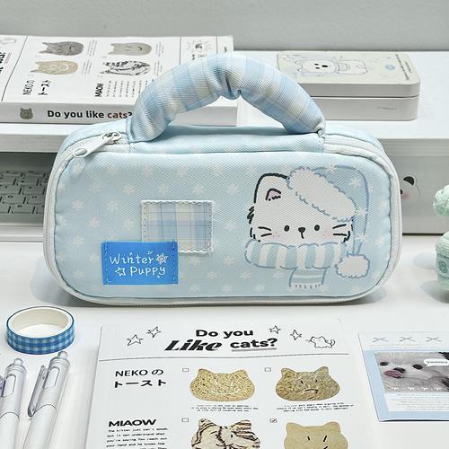 围巾小猫手提笔袋高颜值ins风