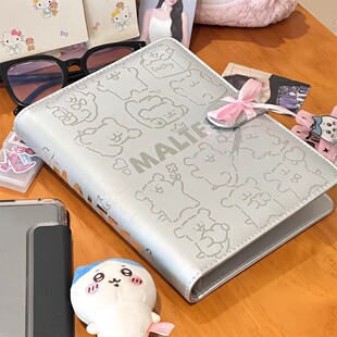 原创线条小狗卡册活页收纳册A5软皮ins风小卡收藏相册可爱拍立得