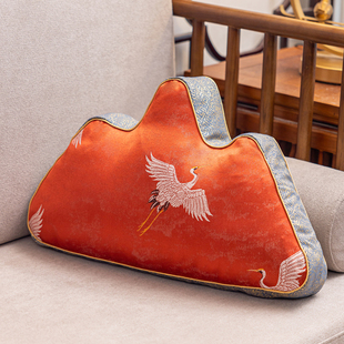 靠山枕抱枕中国风靠枕红木沙发靠垫风水靠背红色坐垫山形腰枕云枕