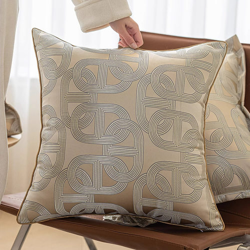 轻奢客厅沙发抱枕高级感样板间简约现代时尚北欧金色靠垫靠背腰枕