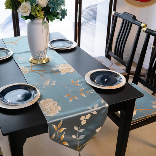 美物舍茶花高品质桌旗