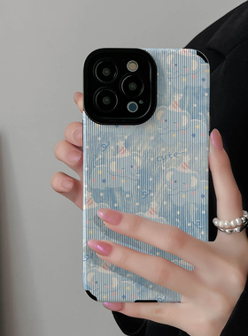 初绽适用VIVO IQOO13手机壳Neo10高档9竖条纹蓝色可爱大象小众唯美材质软高档8防摔7情侣6全包neo5青春保护套