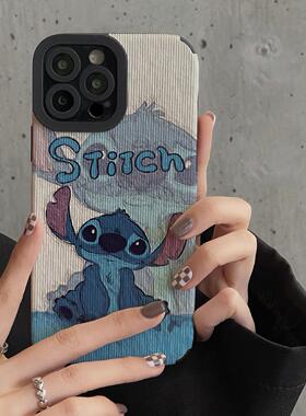 可爱英文卡通适用华为荣耀X30手机壳史迪仔男Play6Tpro畅玩30plus皮质软v80防摔50PlusX709X荣耀Magic8保护套