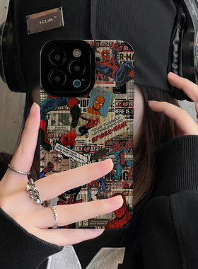 初绽适用华为荣耀动漫卡通蜘蛛侠潮X30手机壳Play6Tpro畅玩30plus皮质软v80防摔50PlusX709X荣耀Magic8保护套