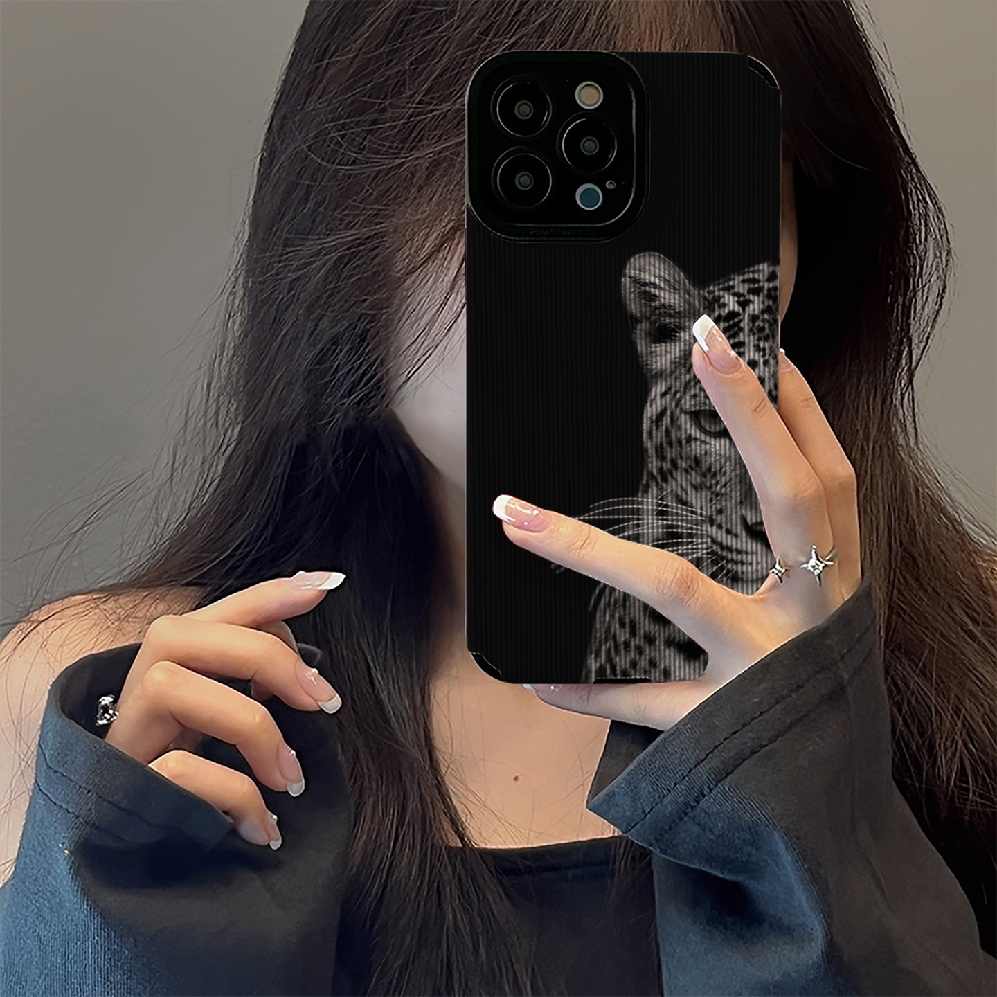 初绽适用opporeno15手机壳14/13/12/11pro+竖条纹黑色金钱豹情侣RENO10/9/8/7全包皮质好看新款防摔保护套