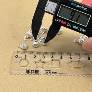 999足银莲蓬吊坠纯银挂件手工编织diy手链小配件3D硬银银饰品吊饰