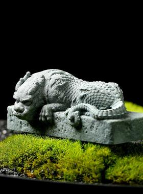 镇水兽中式花园庭院摆件茶宠室内鱼缸装饰盆景公园仿真石雕工艺品