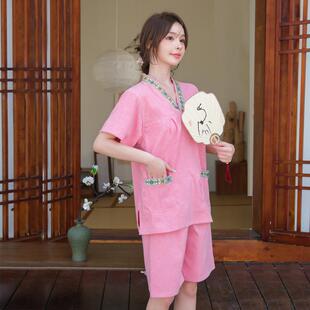 弹力汤泉高档男女按摩桑拿洗浴中心洗浴服客人衣服 汗蒸服2024新款