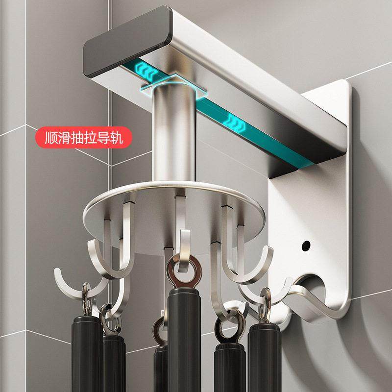 厨房壁挂式锅铲勺子挂架厨具收纳架免打孔旋转挂钩挂杆置物架神器,收纳整理,挂钩/粘钩,淘宝优惠券,粉丝福利购,淘宝优惠卷