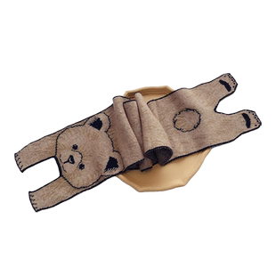 秋冬季儿童保暖针织帽宝宝卡通小兔子毛线帽子男童女童小狗熊围巾